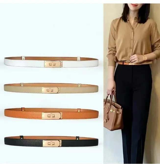 Designer Genuine Leather Waist Belt with Golden Alloy Smooth  display picture 3