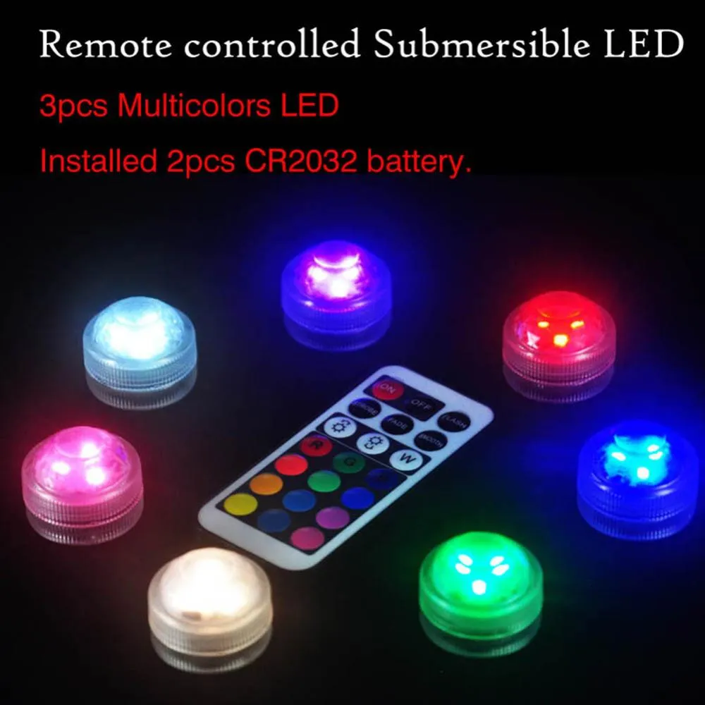LED Round Remote Control Color Change Aquarium Light Submersible Fish ...