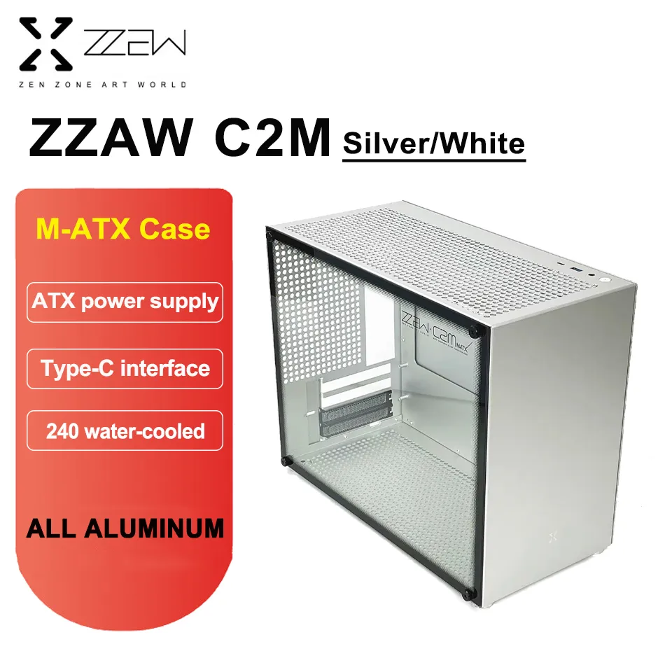 DHgate.com:Compact Aluminum ATX MATX Case with Type-C Port