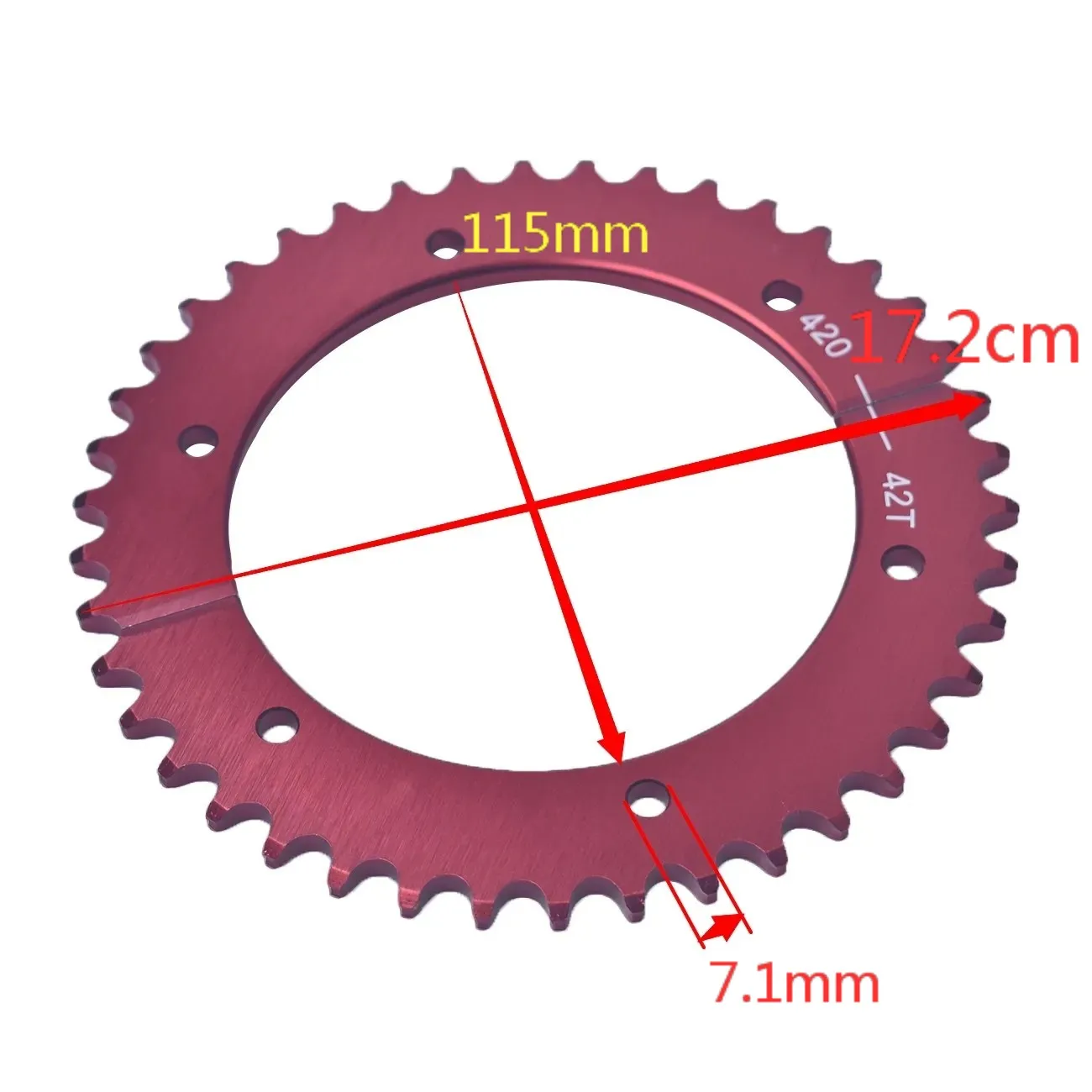Mini Bike 420 Chain 42 Tooth Sprocket Aluminum Split Sprocket Go Kart
