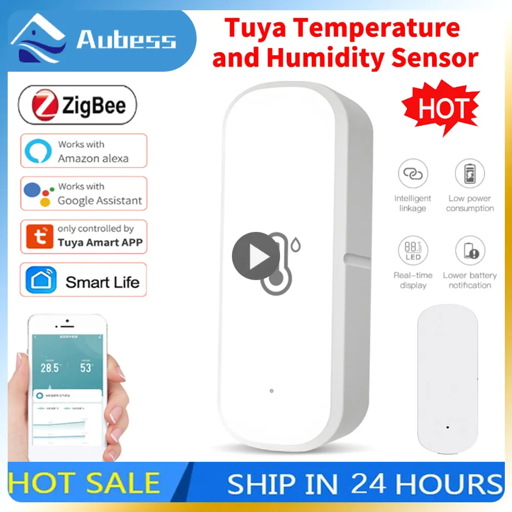 MOES WiFi Smart Thermometer Hygrometer Temperature Humidity Sensor Alexa Google