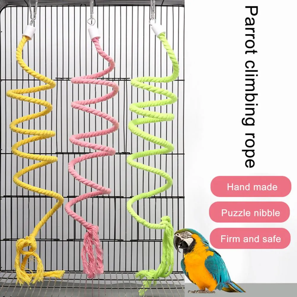 Spiral Cotton Parrot Climbing Rope Chewing Bar For Bird Store And Pet Playtime From Dh1103405408 Vendor 39.41 DHgate.Com