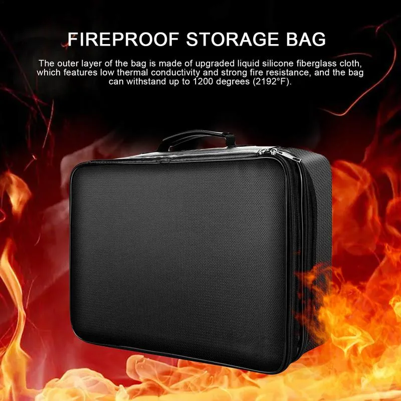 Rcraftn Fireproof Safety Box - Fire Proof Case Box? Fireproof Document Bag - Waterproof Zipper