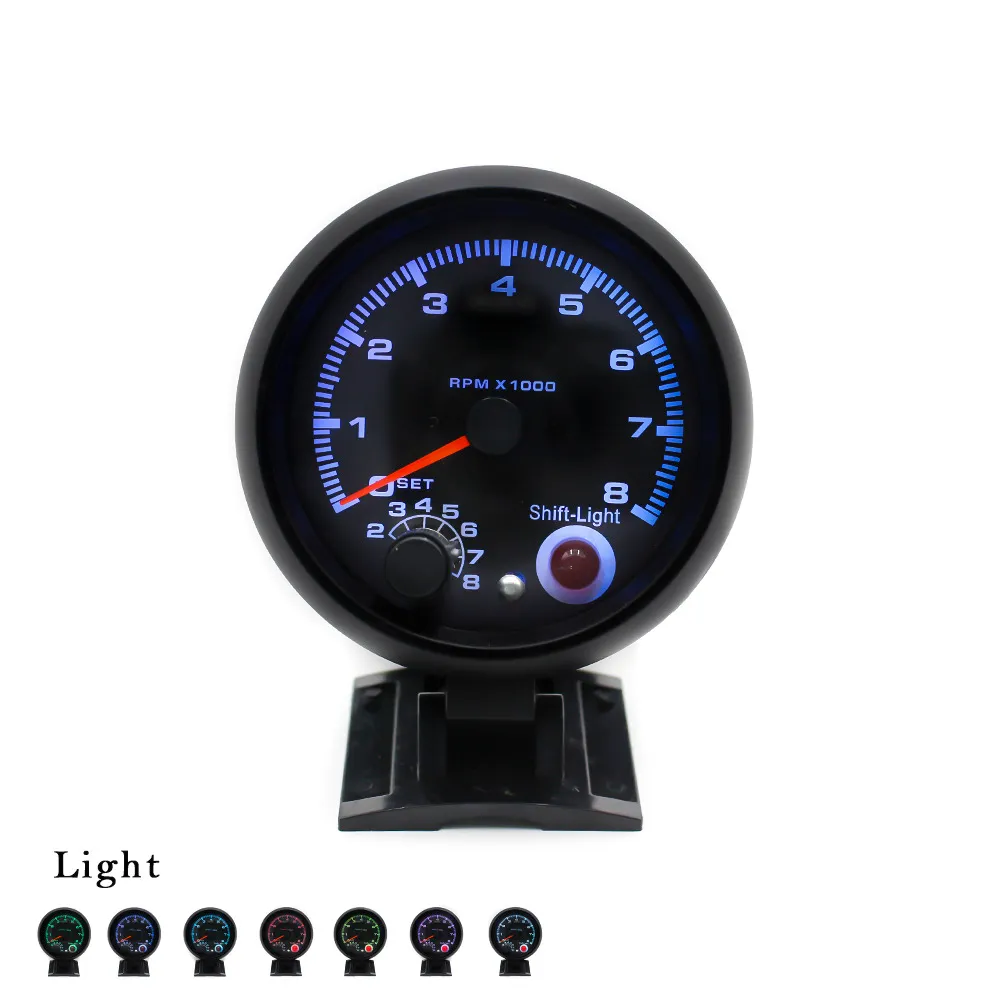 5" 4-In-1 Black LED 11K RPM Tachometer Oil Water Temp Pressure Gauge Shift Light - Foto 5
