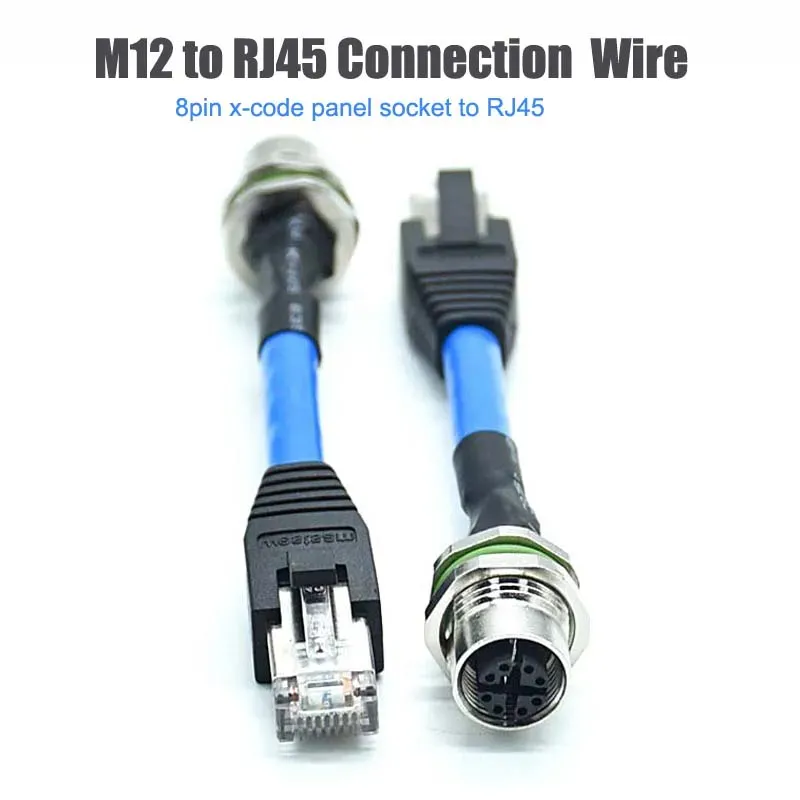 Upgraded Cat6 RJ45 Plug to Female M12 Shielded Sensor Cable with X ...