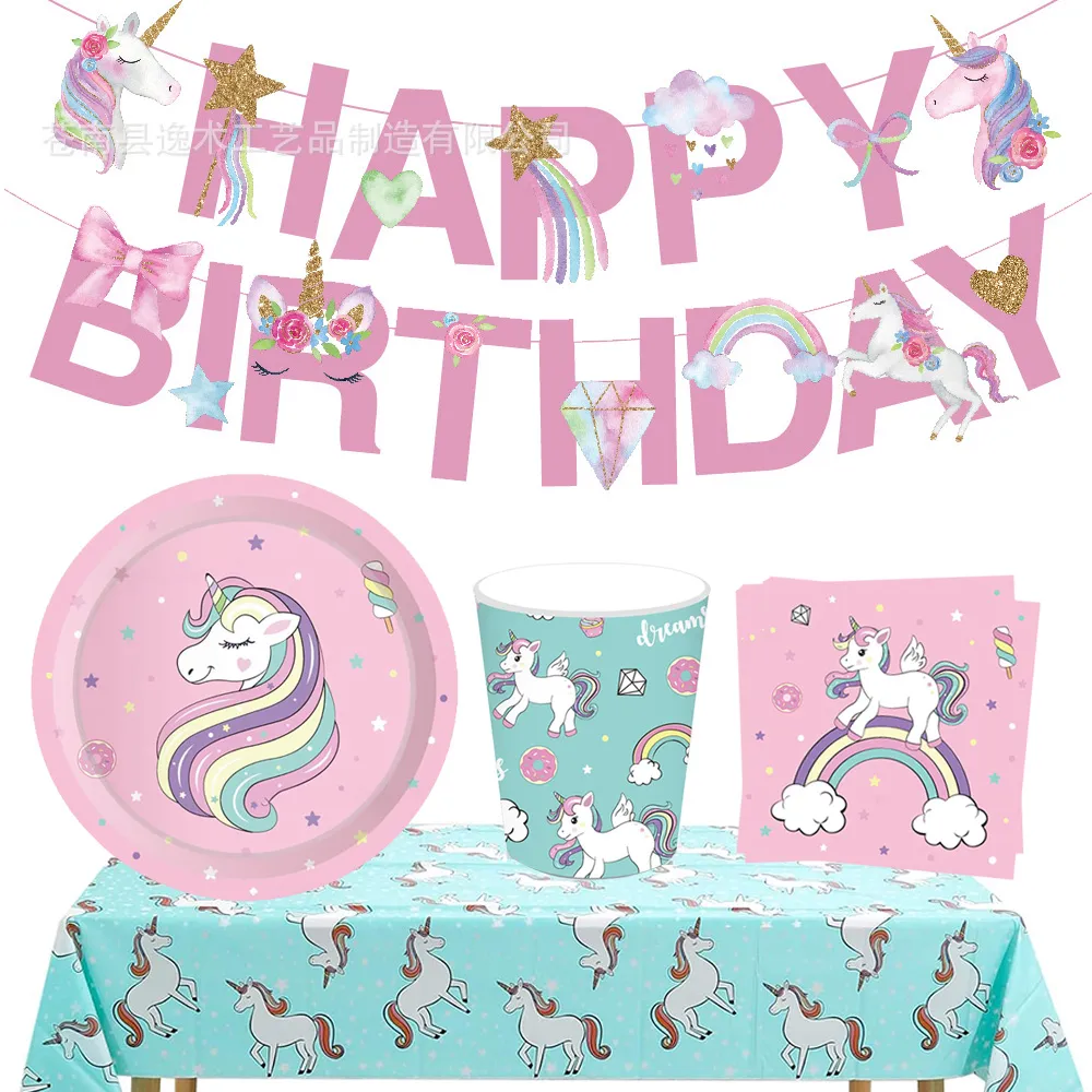 ANSHUHAI Rainbow Unicorn Birthday Decorations Unicorn