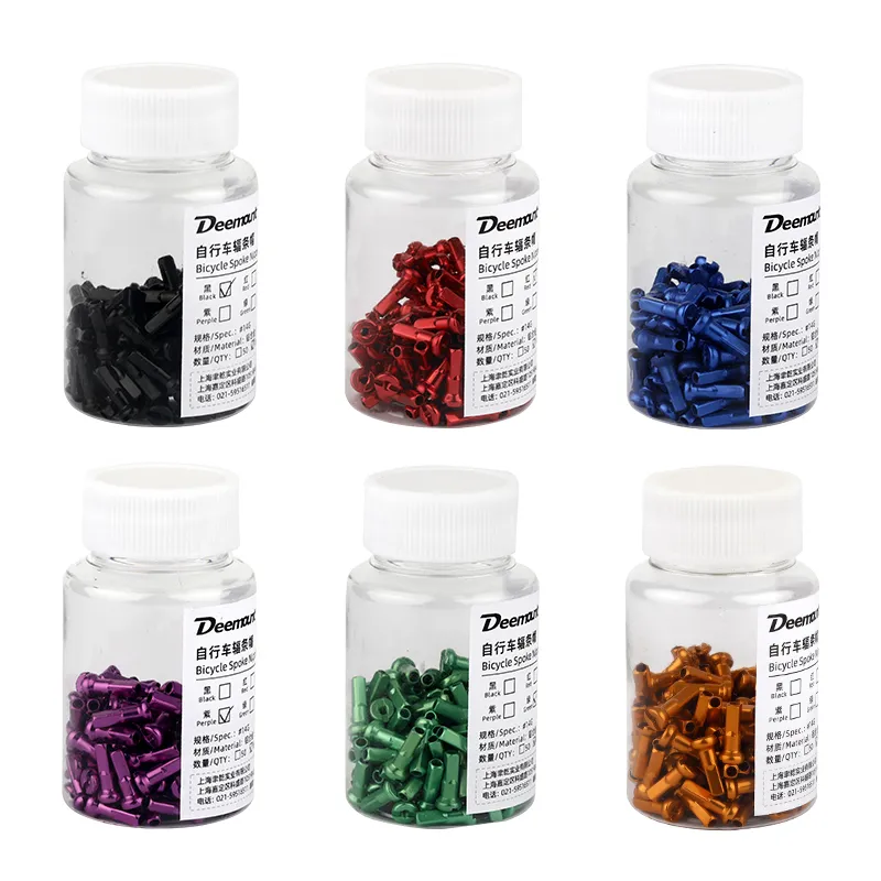 100-Pack Aluminum Alloy Bike Spoke Nipples - 3 Colors, 2mm Inner Diameter, Lightweight & Durable