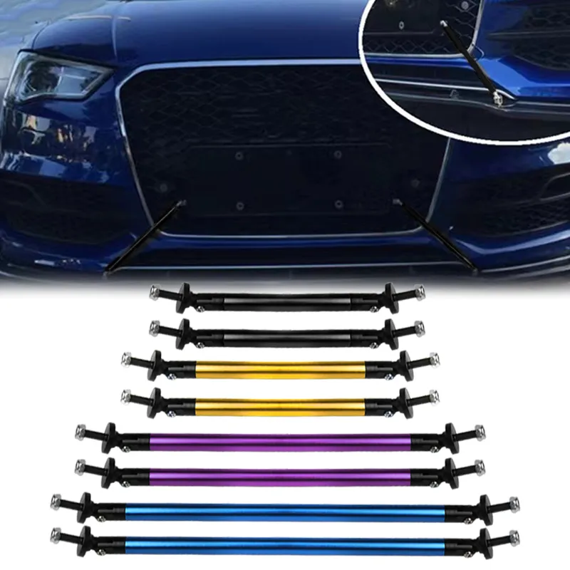 Unique Bargains 2pcs 15cm/5.91in Adjustable Front Bumper Lip Splitter Strut Rod Tie Silver Tone