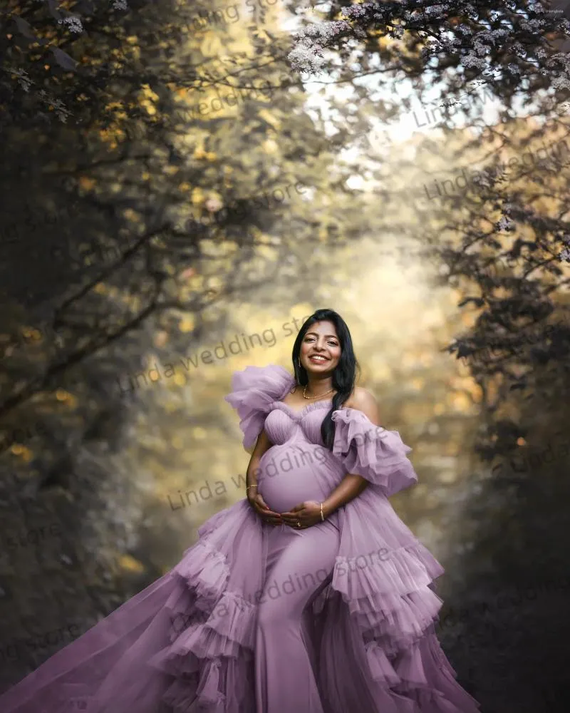 Ball Gown Purple Maternity Dress For Wedding Maternity Dresses For