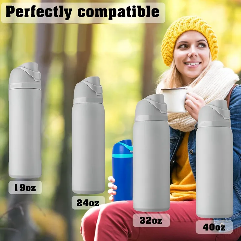 thumbnail image 2 of 2pcs Leak-Proof Stoppers For Owala FreeSip Sway 30oz 40oz And 2pcs Rubber Seal Replacement For Free Sip Sway/Tumbler 40oz Grey Silicone Sports Water Bottle Top Lid Cap Insert Accessories Parts 2 of 10
