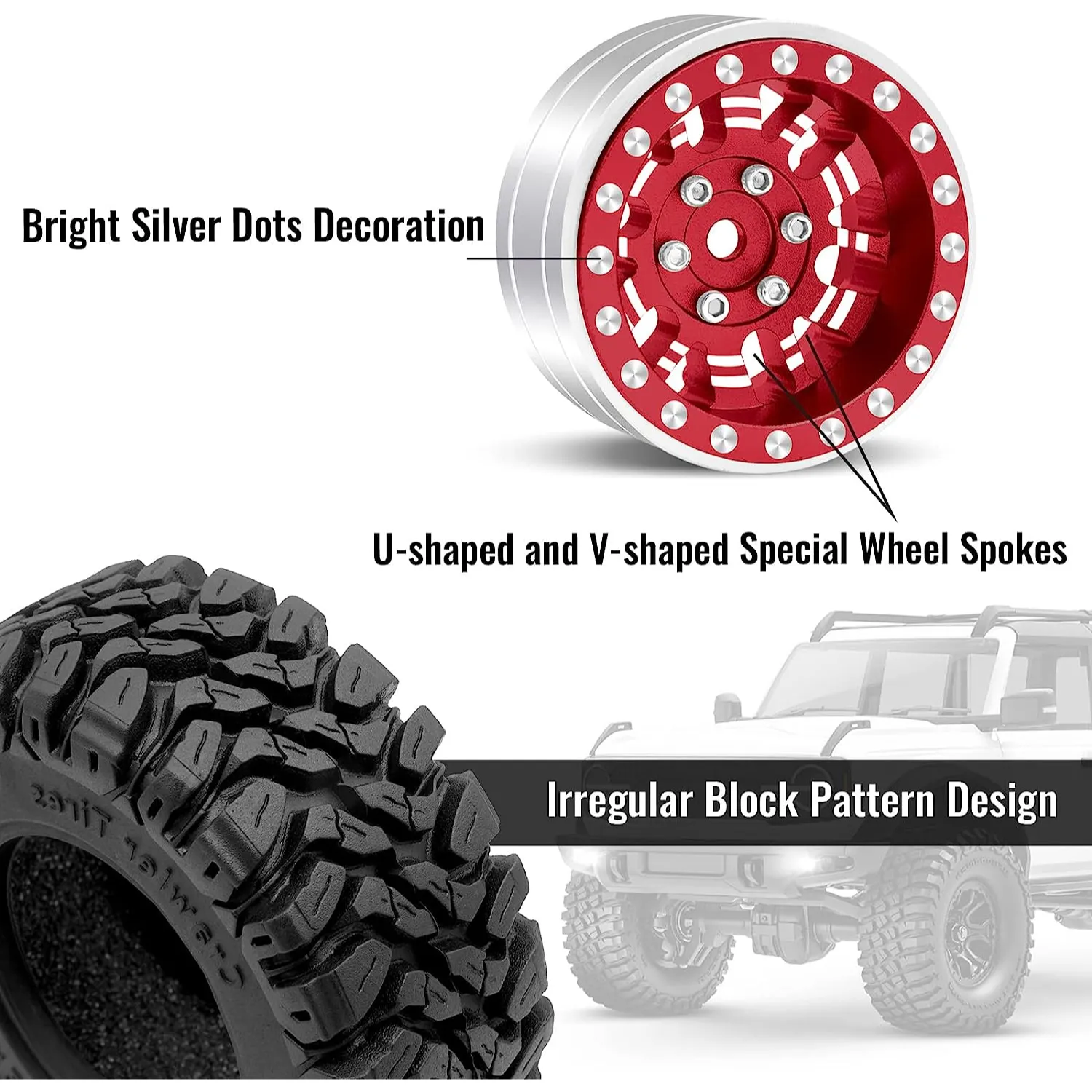 DHgate.com:Beadlock Wheels for 1/24 RC Crawler - 1.2 Inch, 7mm Offset ...