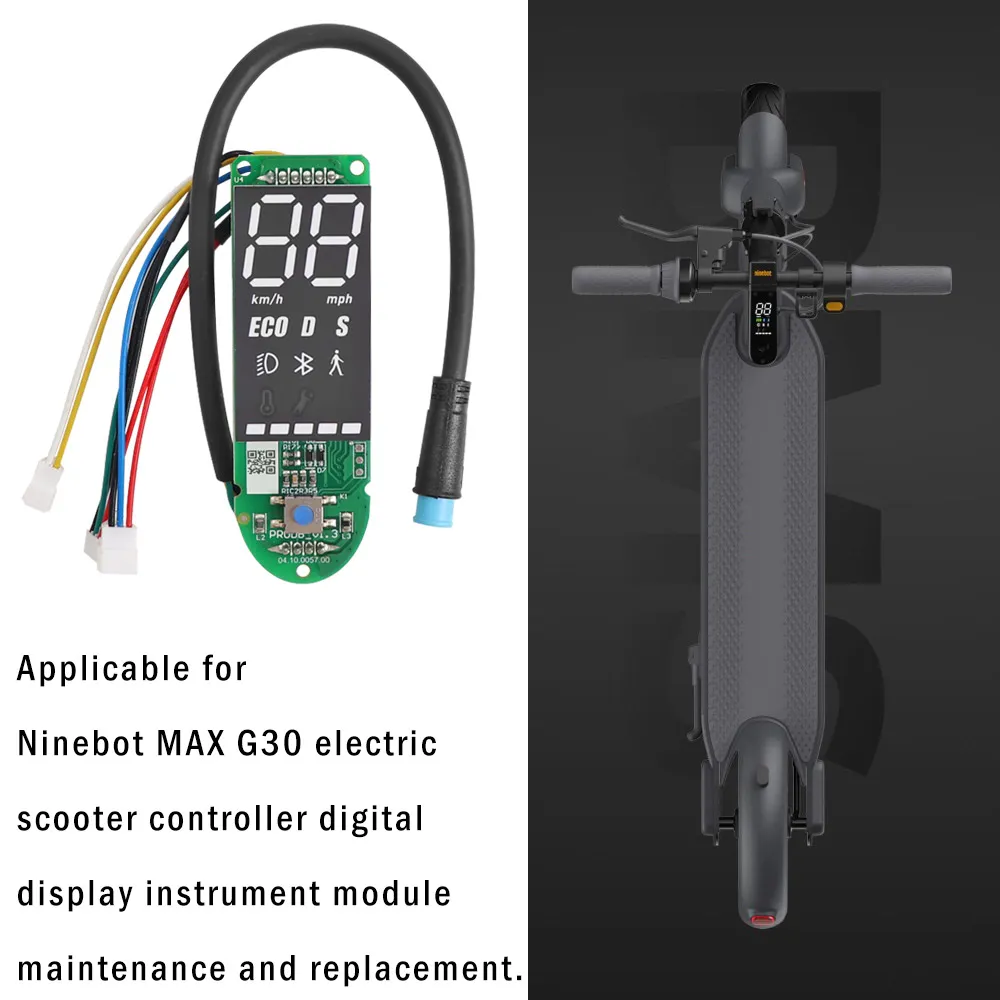 Clynex Dashboard printplaat elektrische scooter, for Segway, for Ninebot, for MAX G30 Accessoires BT printplaat display met schermafdekking Displayscherm voor elektrische scooters(Dashboard with Cover