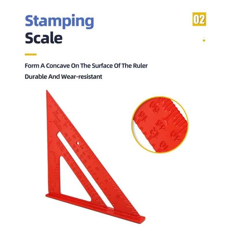 Aluminum Alloy Triangle Ruler – Precision Woodworking Square For Height & Angle Measuring