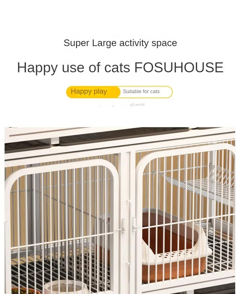 Cat Cages 2024 3 Layer Indoor Cat Breeding Cage, Wood Pet House