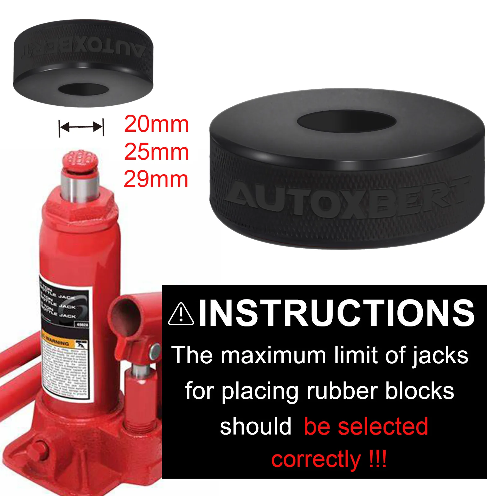 2 Pack Universal Trolley Jack Pad Polyurethane Slotted Frame 2 Pack Universal Trolley Jack Pad Polyurethane Slotted Frame