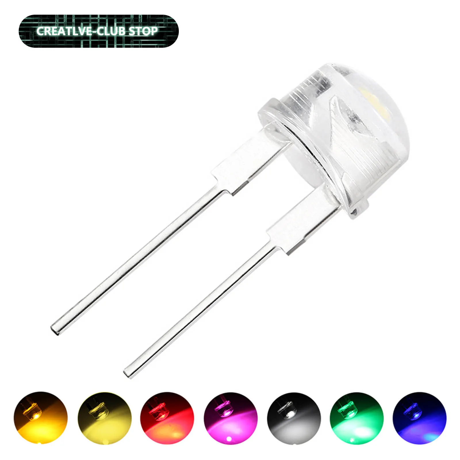 F8 8mm LED Straw Hat Light Emitting Diode Kit - Colorful 0.5W RGB LED ...