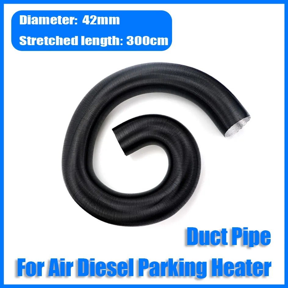 Universal 3 Meter Diesel Heater Duct Hose Kit - 42mm / 60mm / 75mm Options