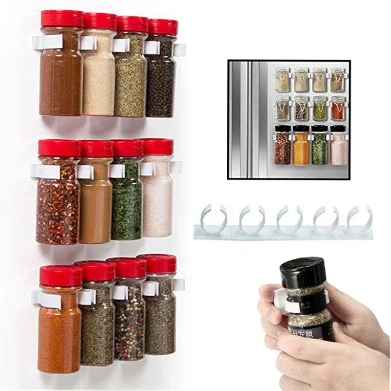 Spice Rack Organizer 1 4 Tiers Wall Cabinet Door Hanging Spice Jars Clip Hooks Storage Holder For Kitchen From Homepro9 23.2 DHgate.Com
