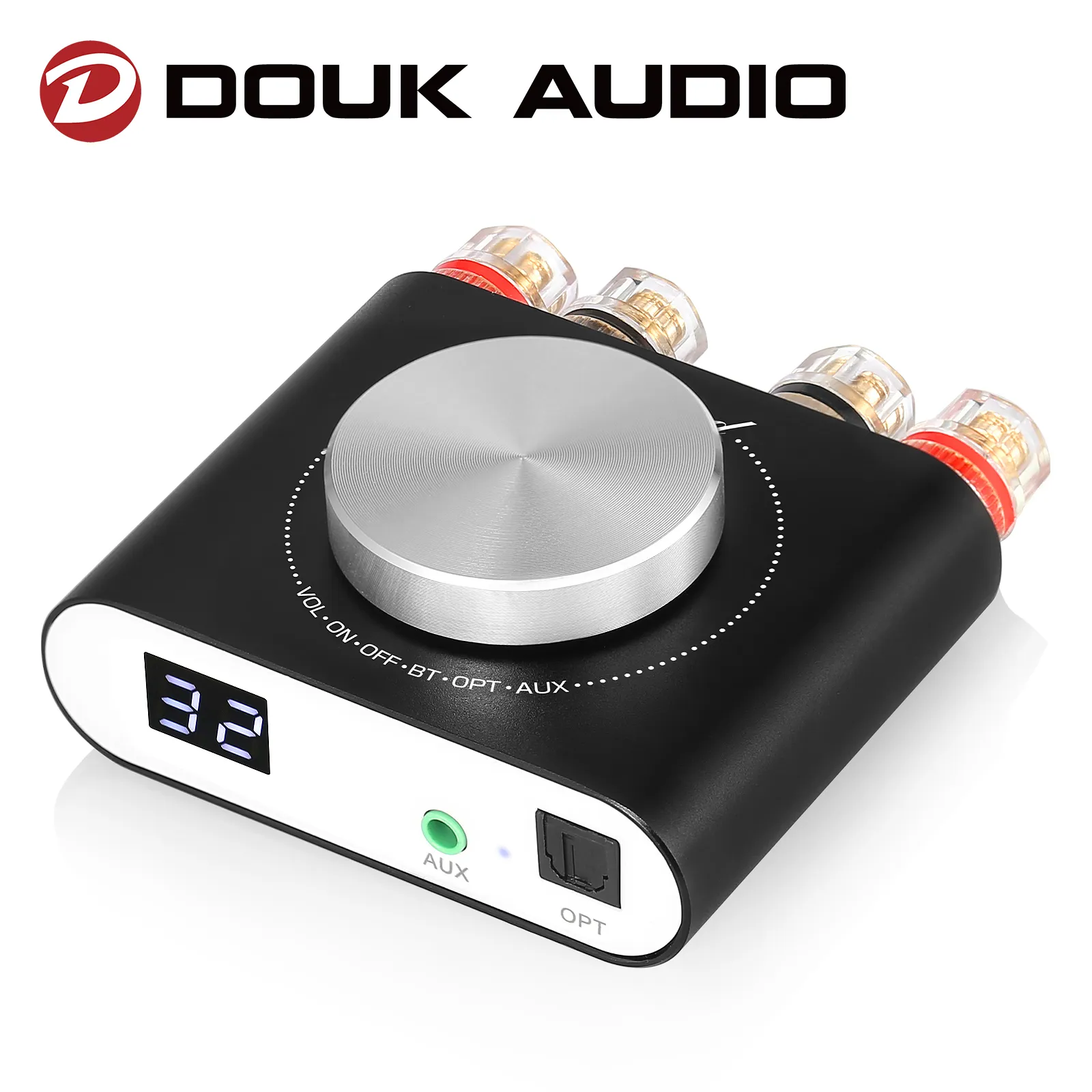 Douk Audio Q10 Mini Digital Amplifier: AUX/Optical Input, Bluetooth  Receiver, HiFi Class D Power Amp for Home Speakers