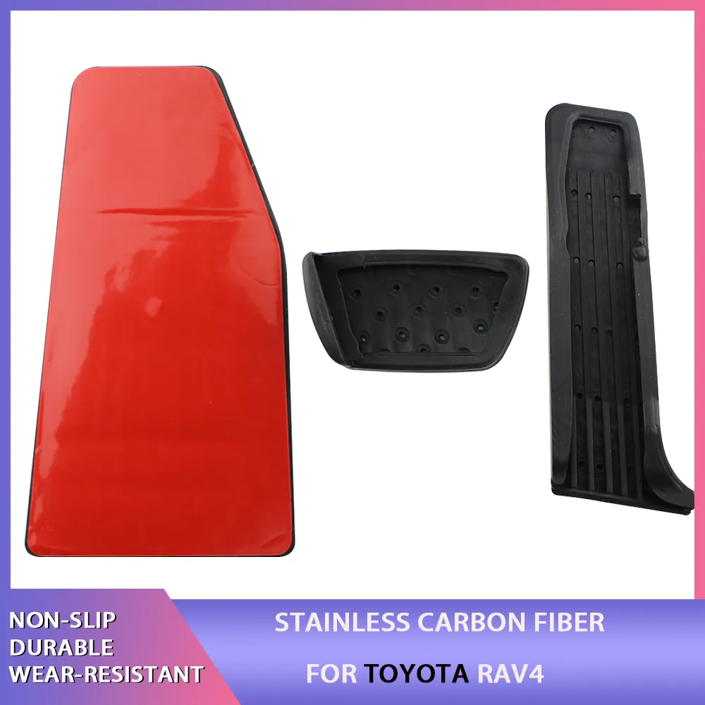 Red Universal Non-Slip Gas And Brake Pedal Pad Cover Kit – Aluminum Alloy & PVC