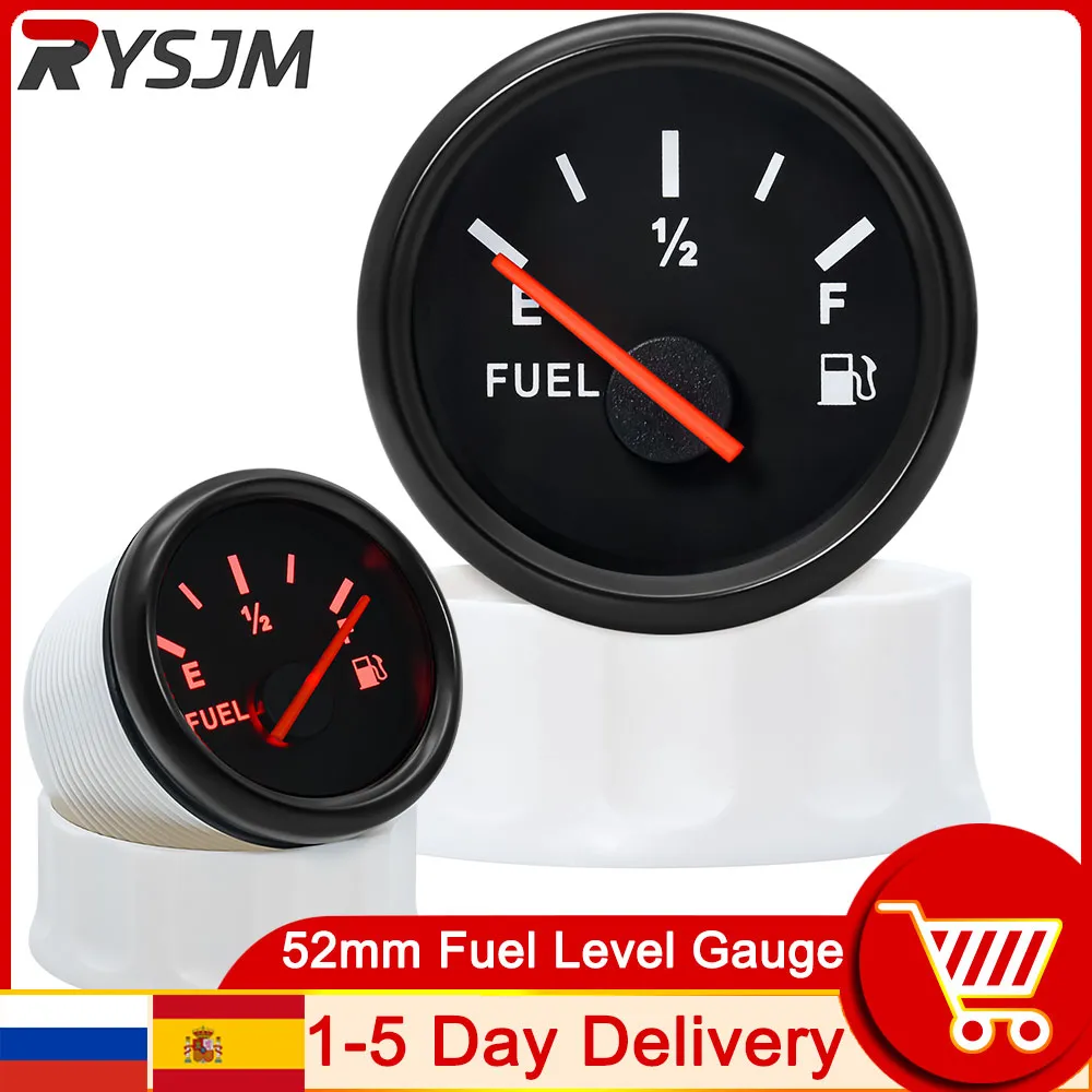 52mm Fuel Level Gauge with Red Backlight for 0~190 ohm 240~33 ohm Fuel ...