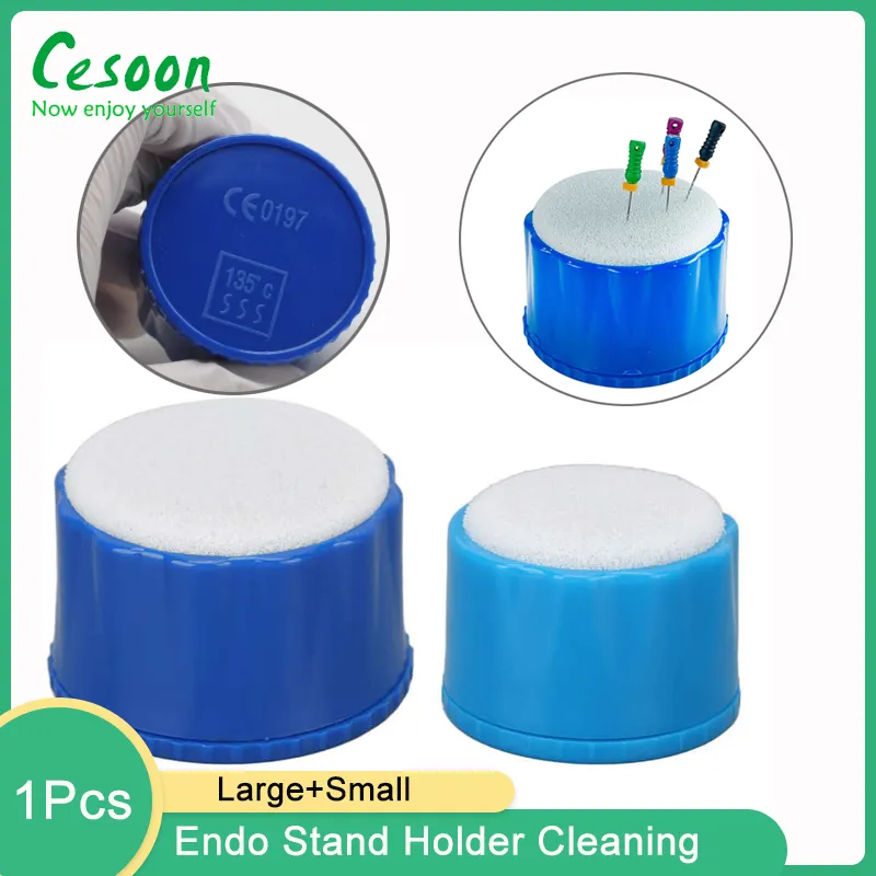 5-Pack Dental Autoclavable Round Endo Stand Foam Sponges - Blue Cleaning File Holder