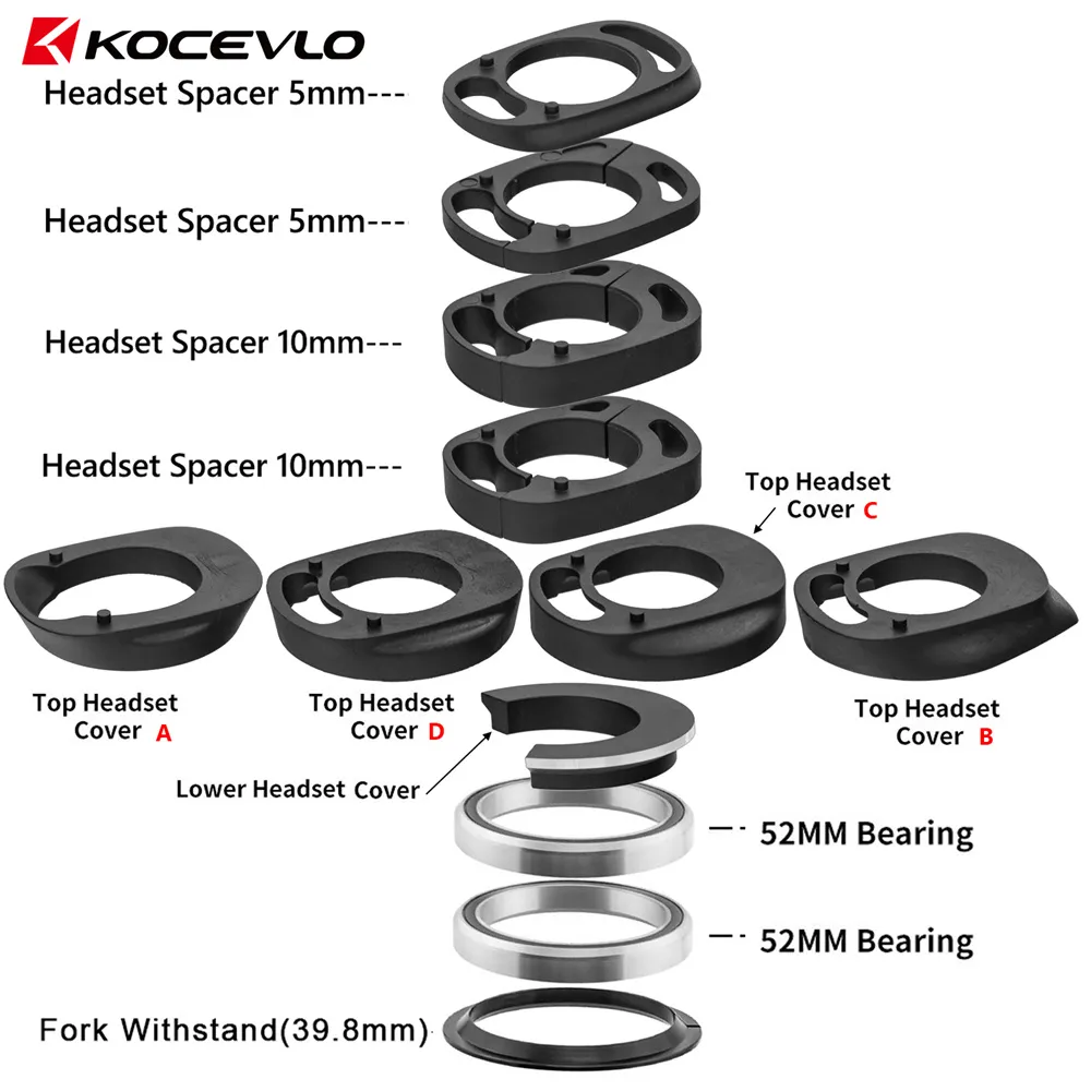 DHgate Steel Headset Bearing Mountain Bike Cycling Bicycle Head Bearing Headset Set 28.6mm Black 1 Set Sports Outdoors