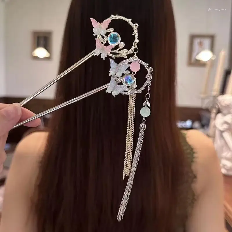 Tassel Crystal Hair Pins Alloy Ancient Ornament Headdress  display picture 2