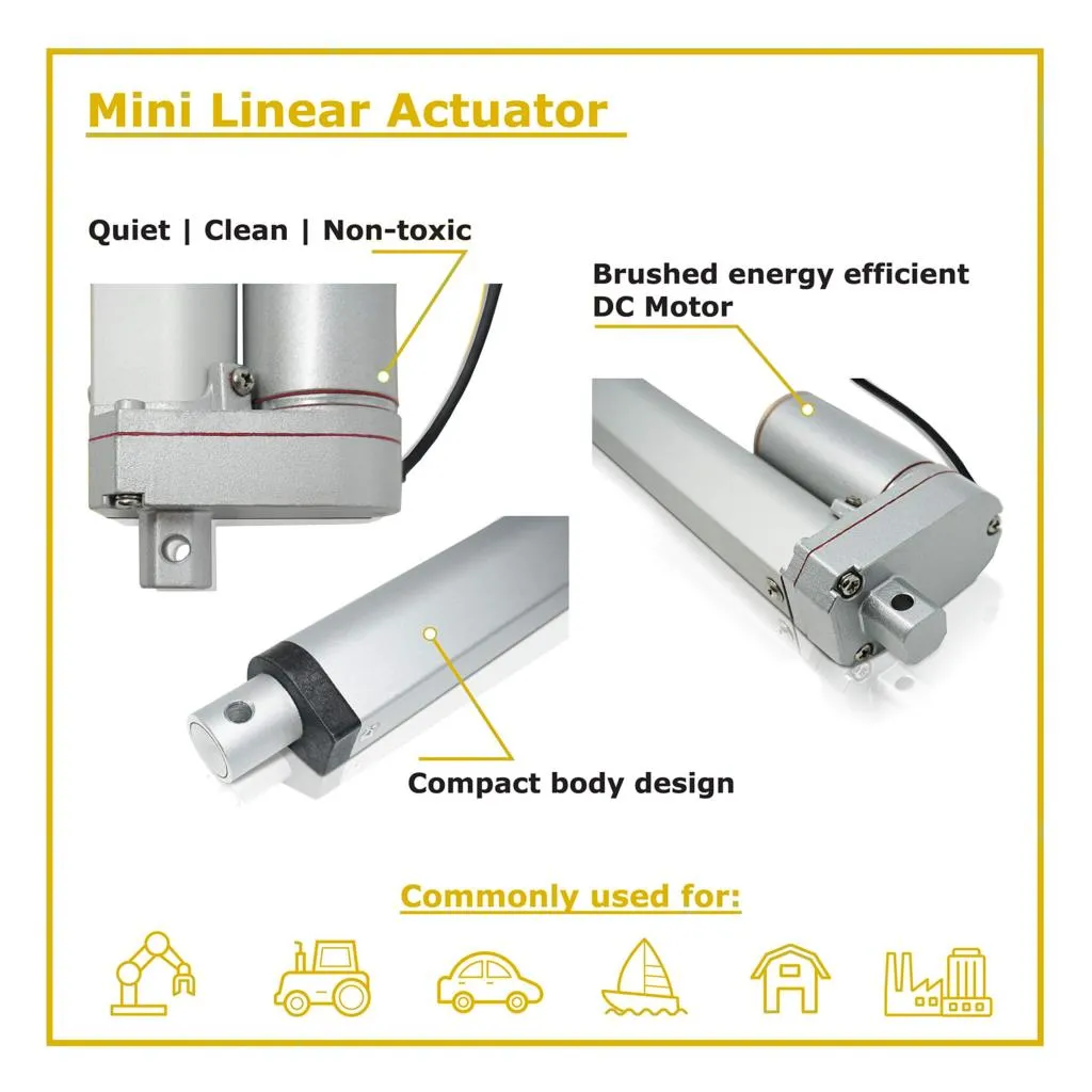250mm 600mm 1000mm 1000kg ağır 24v lineer Motor aktüatör IP65 su geçirmez DC lin