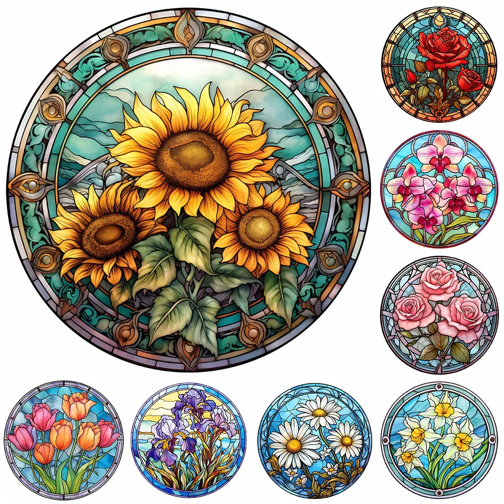5D DIY Glass Flower Full Drill Diamond Painting Kit for Adults, Wall ...