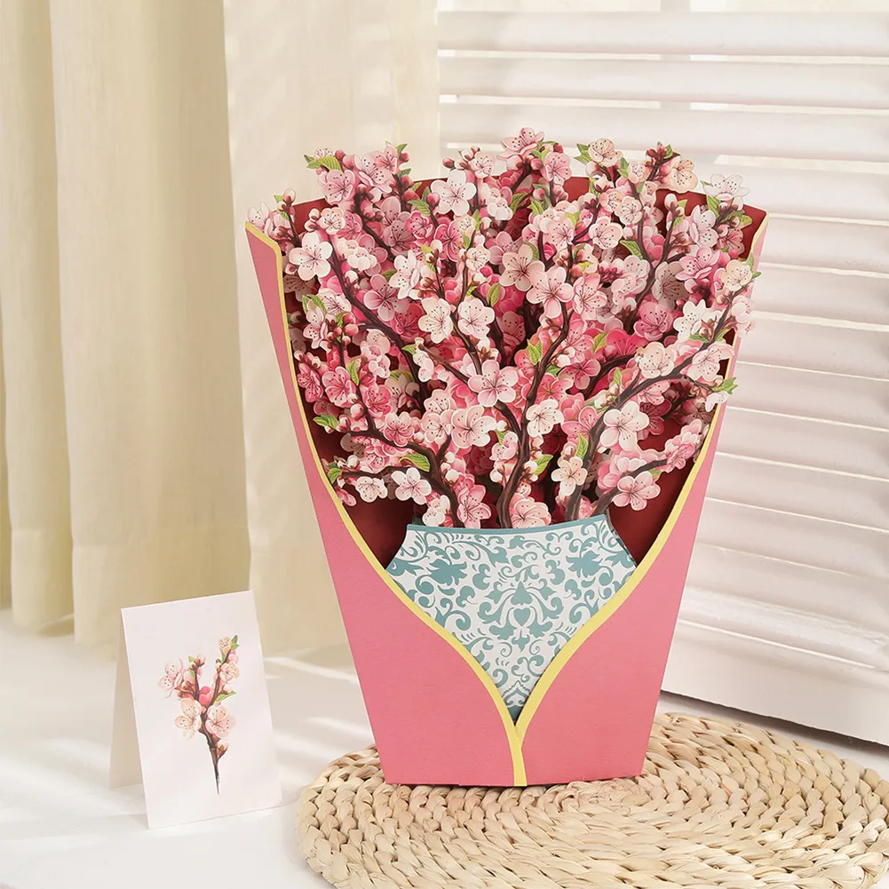 3D Pop-Up Bouquet Paper Flowers for Mother's Day, Birthday & Anniversary - Forever Rose, Lily, Plum Sunflower - Greeting Card 3D Pop-Up Bouquet Paper Flowers for Mother's Day, Birthday & Anniversary - Forever Rose, Lily, Plum Sunflower - Greeting Card