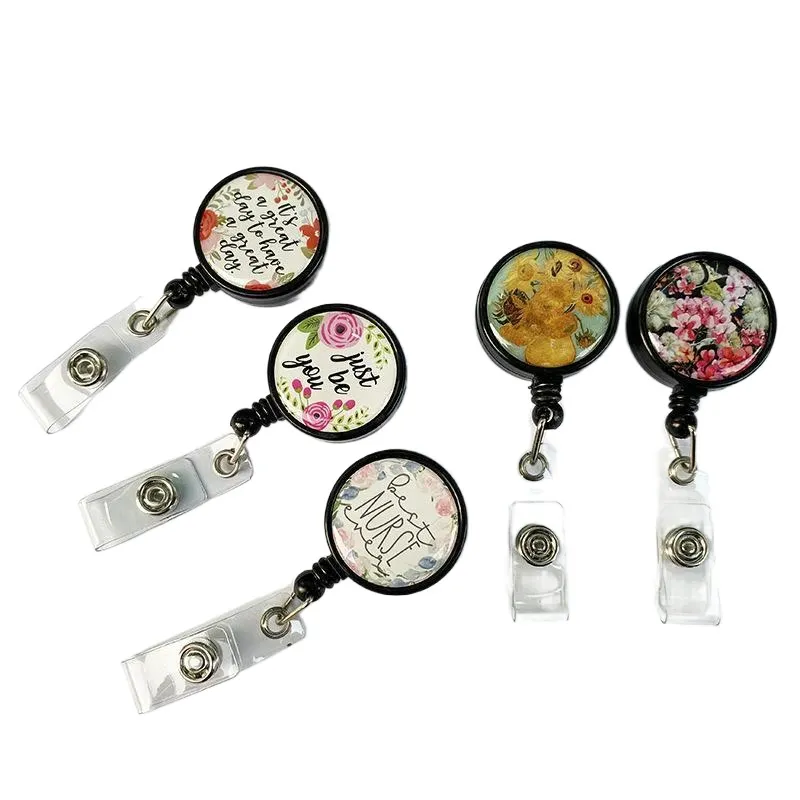1pc Retractable Badge Reel With Clip, Cute Badge Holder, ID Card Clip...