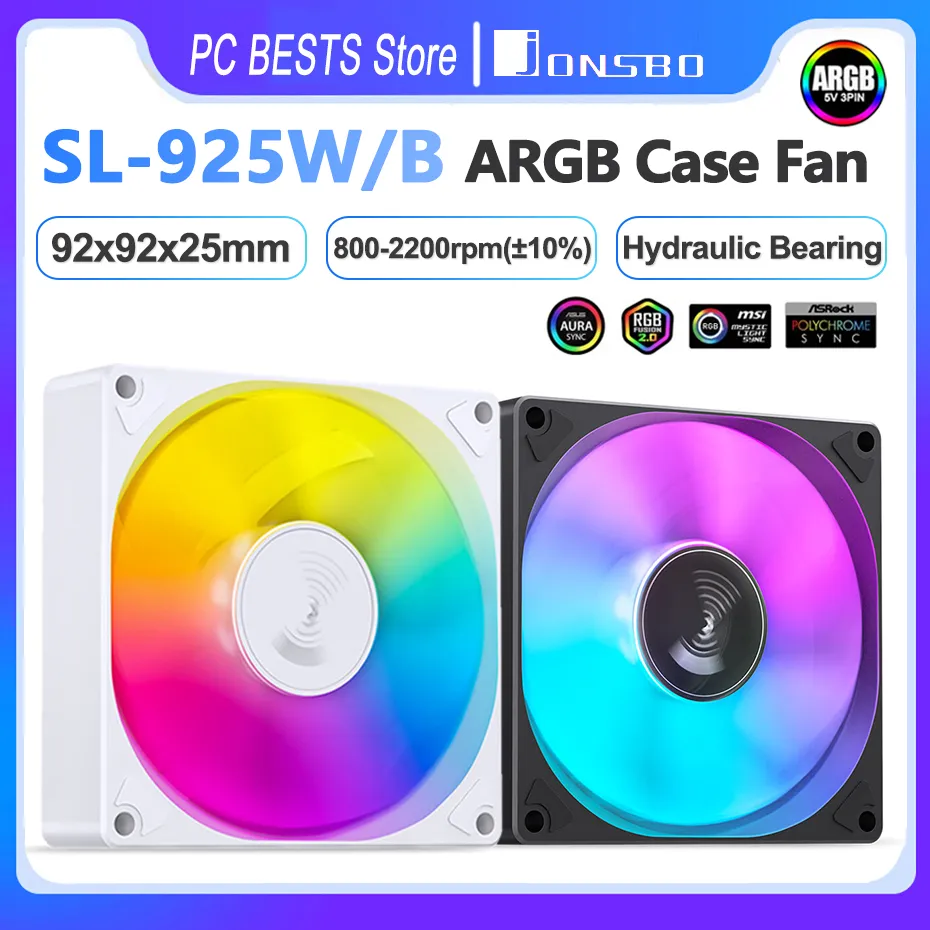 Jonsbo SL-925B 90mm ARGB 5V 3-Pin PWM Hydraulic Bearing Case Fan for ...