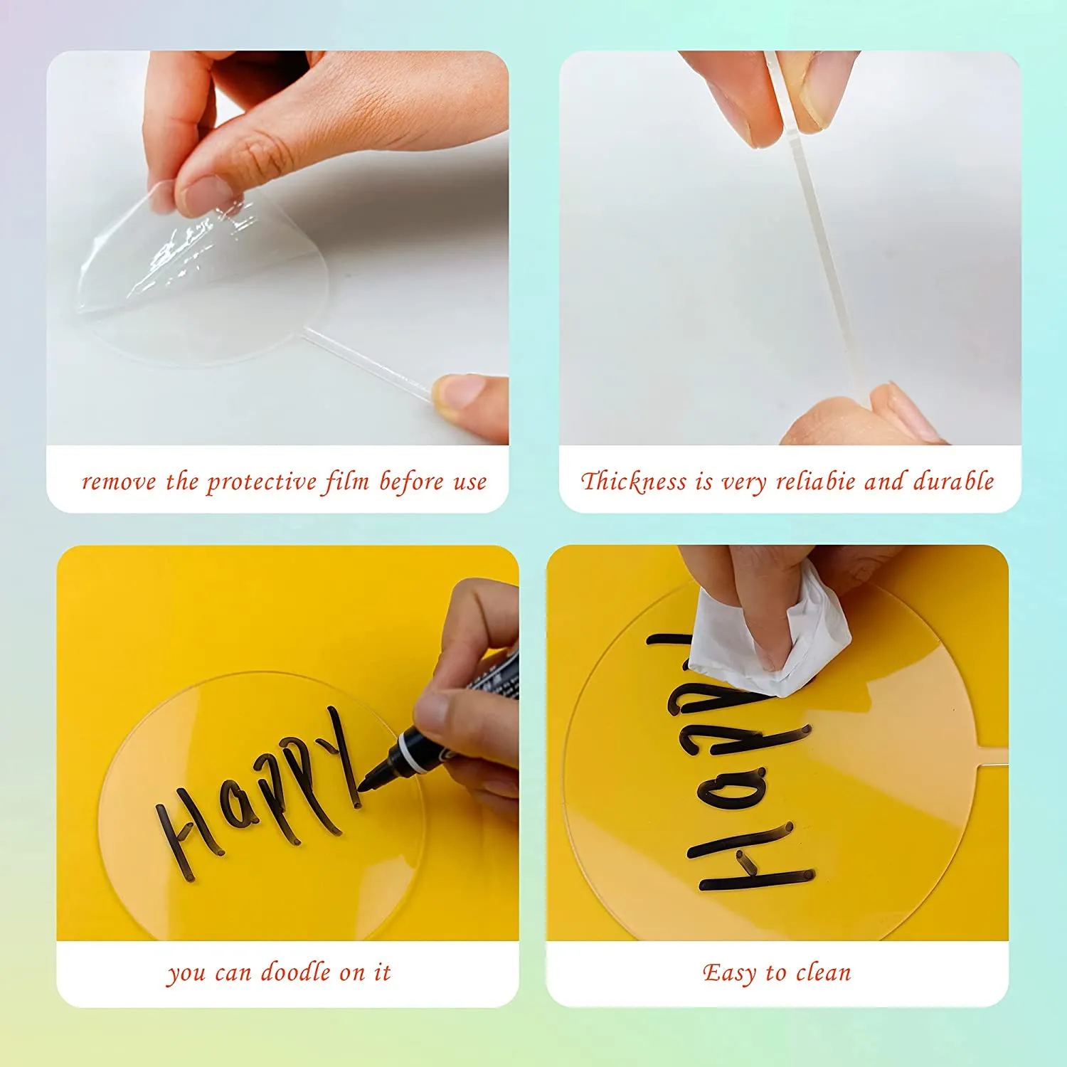 Custom Wedding Cake Toppers: Clear Acrylic Circles For DIY Cake ...