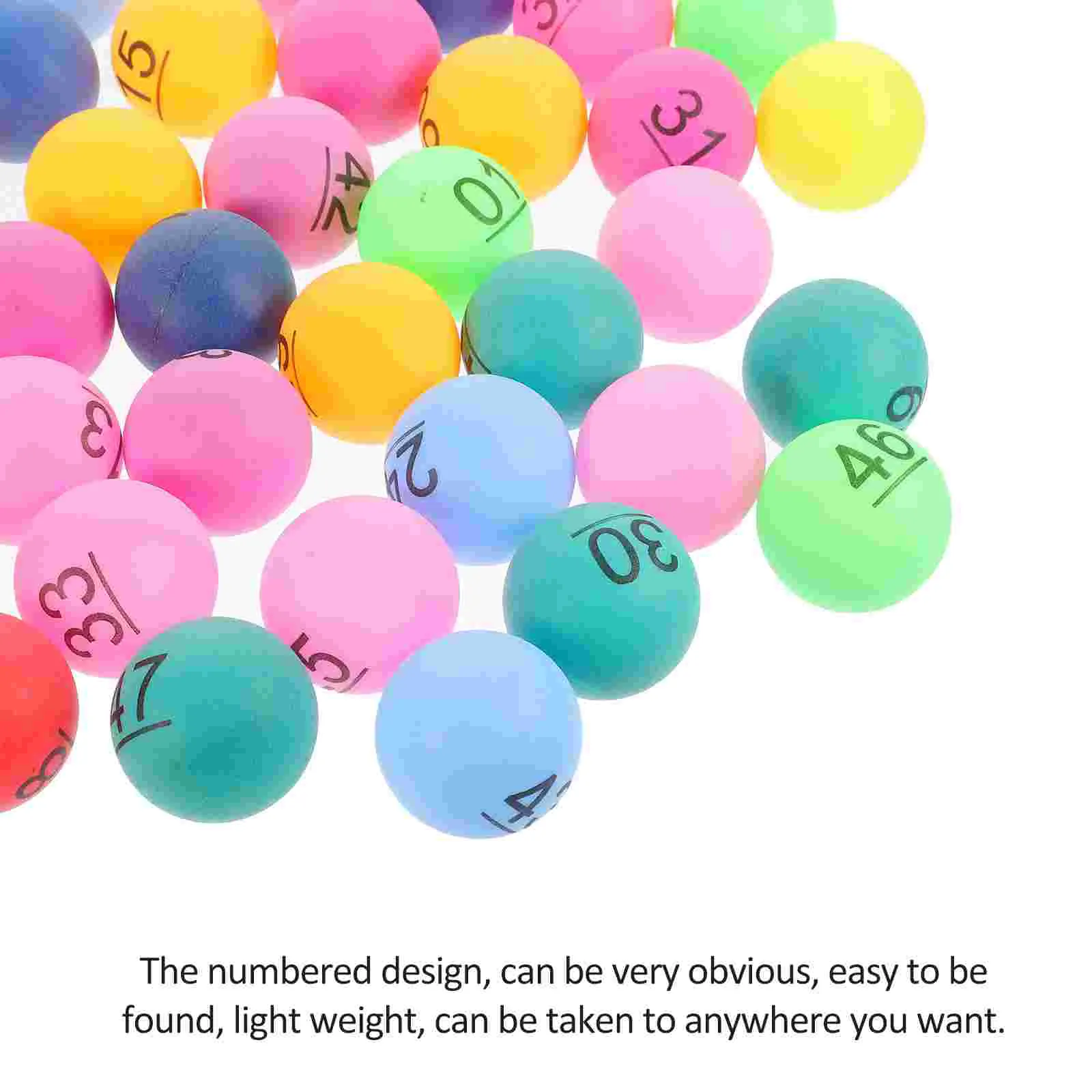 Amosfun 30Pcs Openable 1.57 Inch Colored Table Tennis Raffle Balls For Party Games Event Drawings PVC Lottery Balls With Easy Open Design