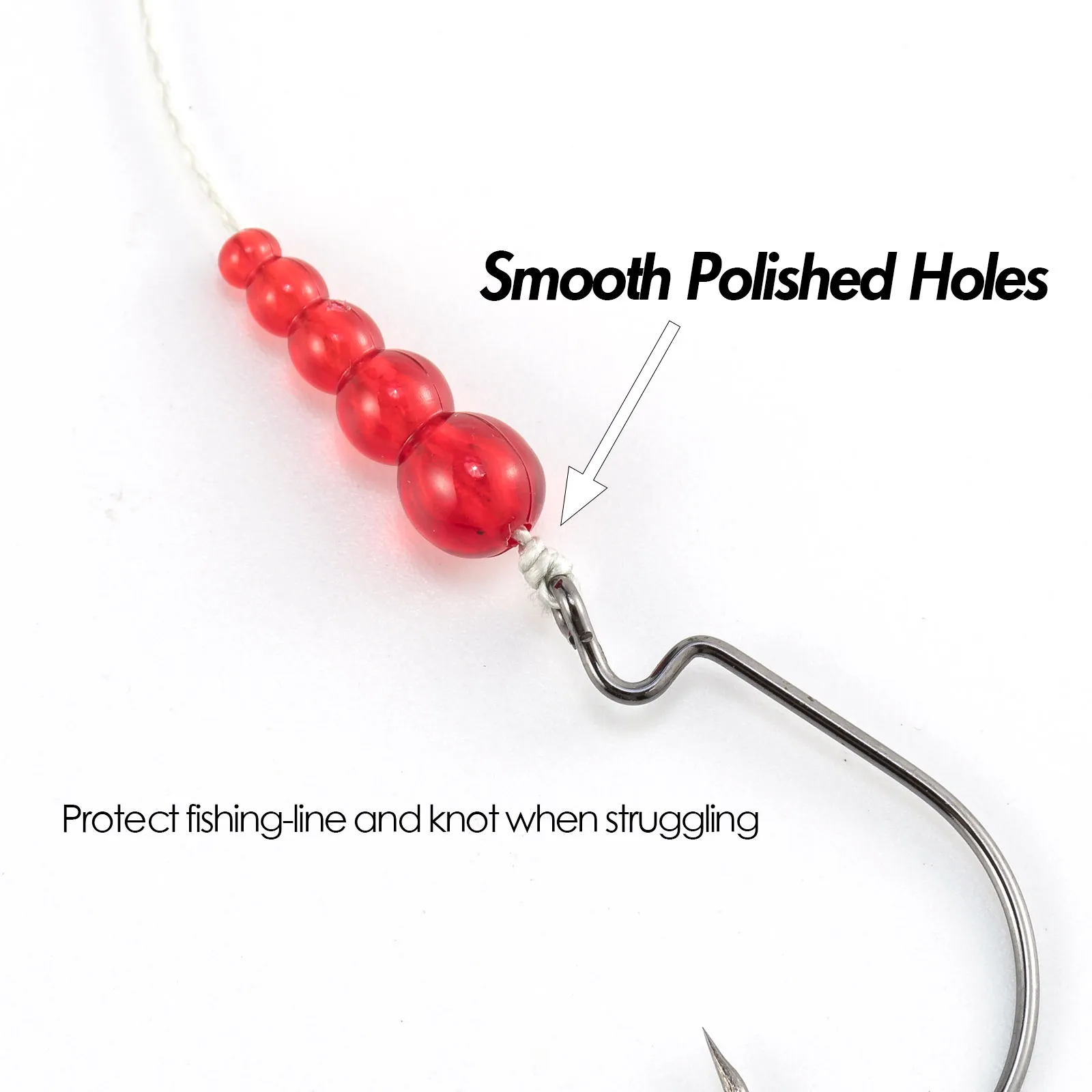 beads for fishing lures Kit 6-7mm 550pcs Multiple Rigs Supplies Made of high quality plastic material Fishing Line Beads - Hard/Soft