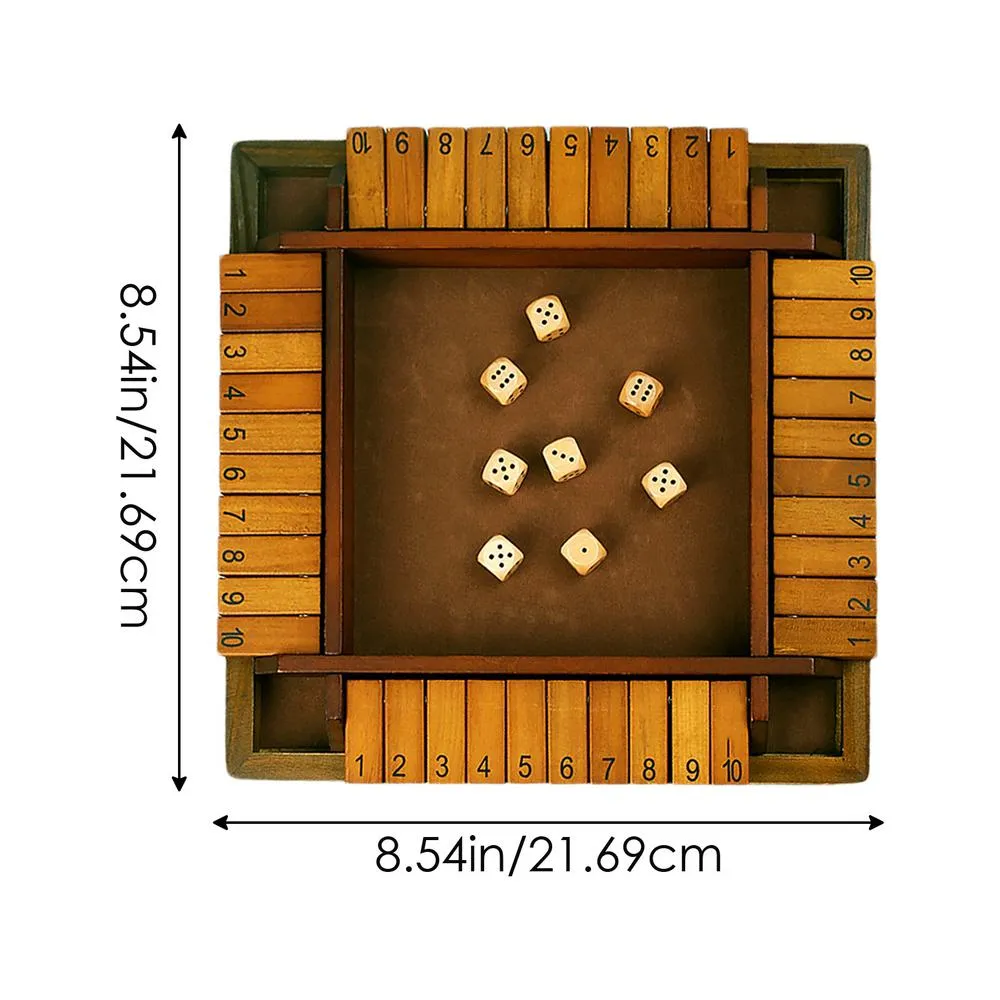 4-Player Shut The Box Board daily set puzzle with 10...