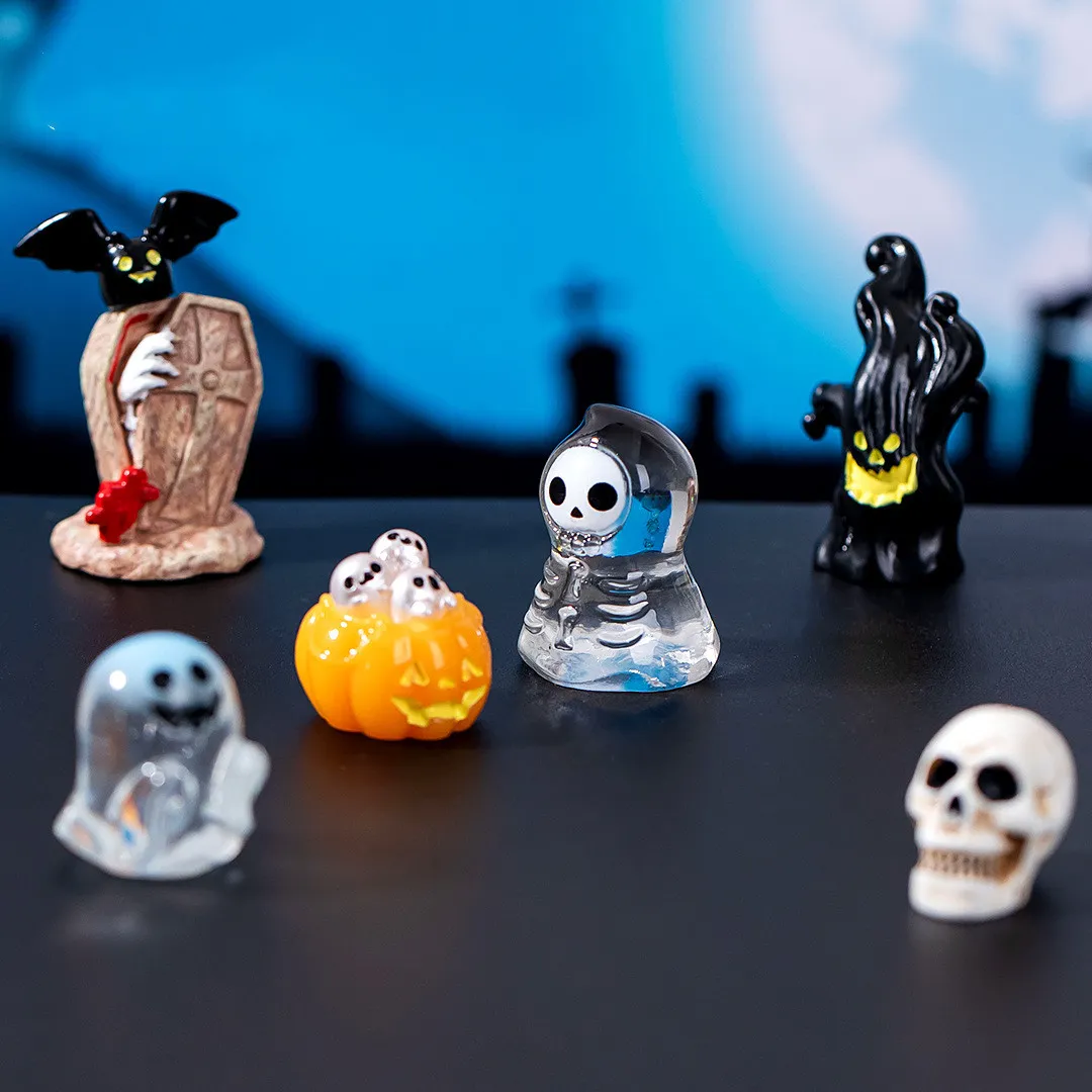 Lot De 32 Figurines Animaux Lumineux Halloween - En Résine, Brillent Dans Le Noir - Pour Décoration Maison, Jardin, Micro-paysage - Miniatures Colorées - Idée Cadeau