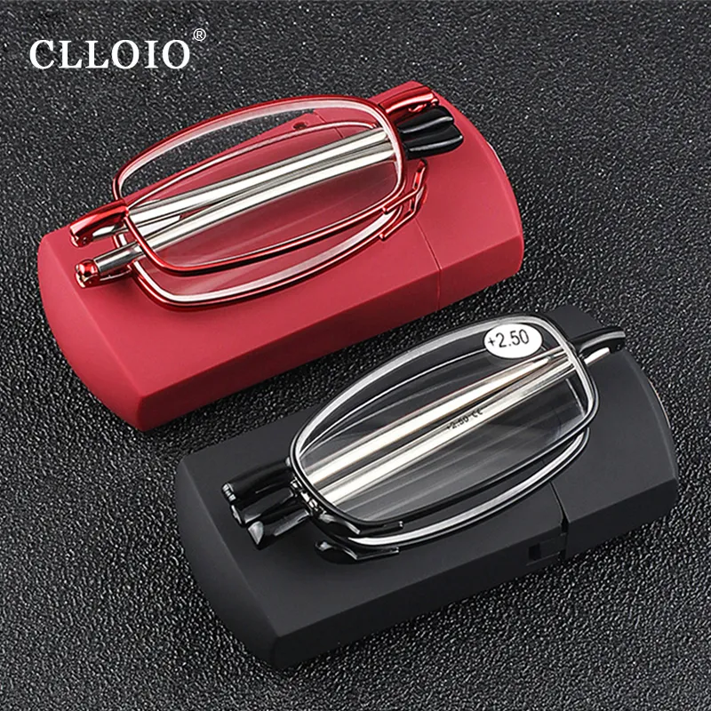 DHgate Folding Reading Glasses with Case Anti Blue Light Telescopic Presbyopia for Men Women Health Beauty