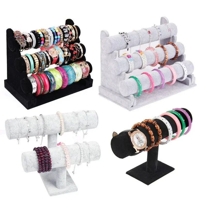 Elegant Velvet Bracelet T-Bar Rack for Jewelry Display & Storage from ...