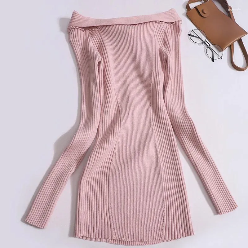 Chunky Knit Mini Sweater Dress Slim-fit Retro Knitted Shoulder Base for  Women Autumn from Dhgate Basic & Casual Dresses - price 30.86