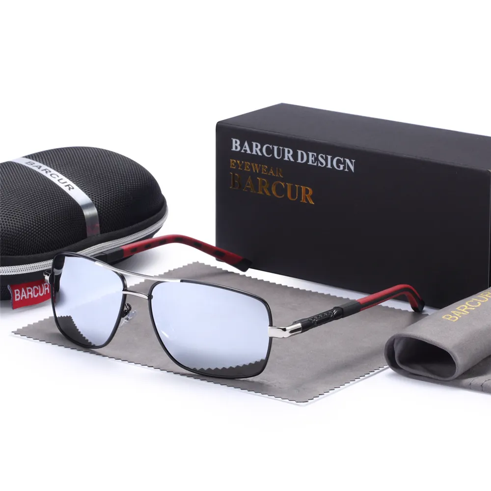 BARCUR Rectangle Polarized Sunglasses Men Alloy Frame TAC  display picture 2