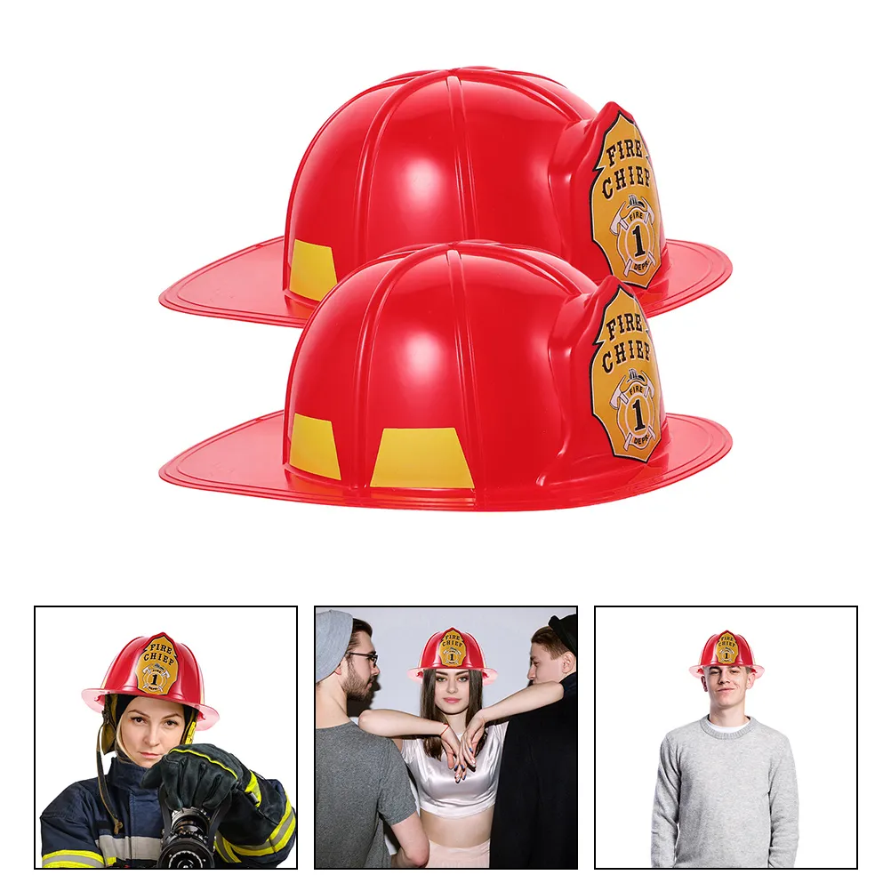 Fireman Hat Straw Fire Helmet Firefighter Hat Role-Playing Costume Accessory