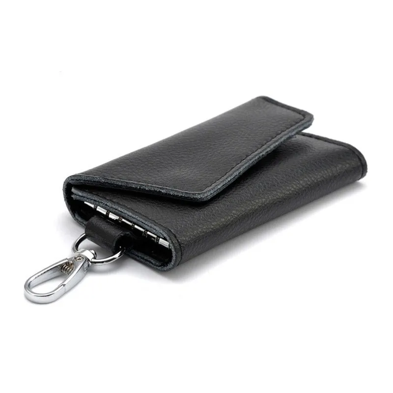 Key Holder Keychain Card Holder Keychain: Compact Leather Key Case ...