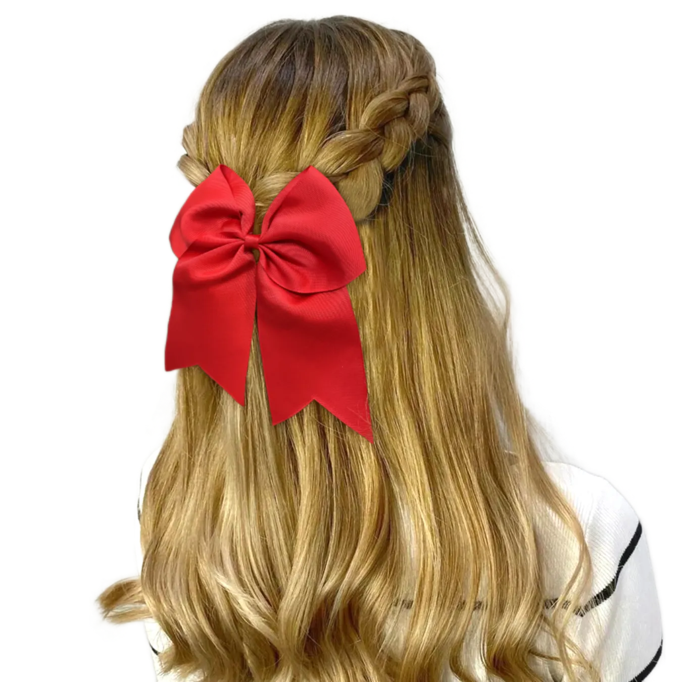 Große Haarschleifen Mit Strass – Cheerleading-Schleifen, 20,3 Cm, Elastisch (weiß, 2 Stück)
