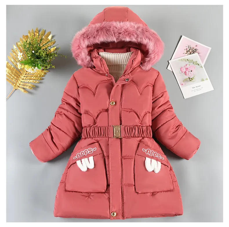 DHgate 2024Girls Insulated Winter Jacket with Detachable Hood Faux Fur Lining Water Resistant Windproof Hooded Coats for 4 16 Years Baby Kids Maternity