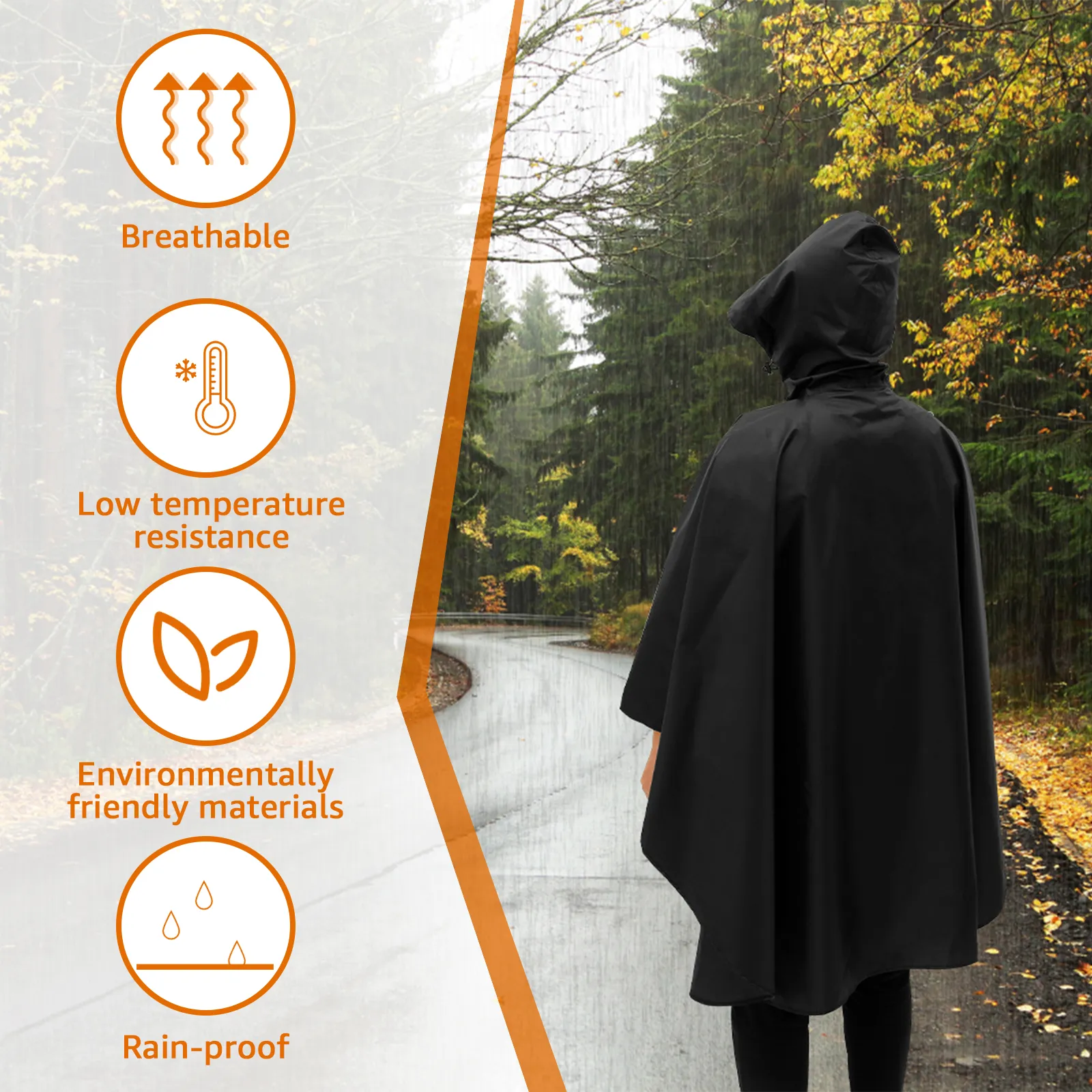 Rain poncho with zipper hot sale