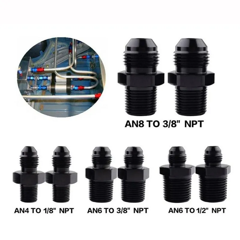 thumbnail image 2 of AEIOU PTFE Hose End Fittings – AN4 To AN12, 0° To 180°, Red/Blue, Aluminum 2 of 2