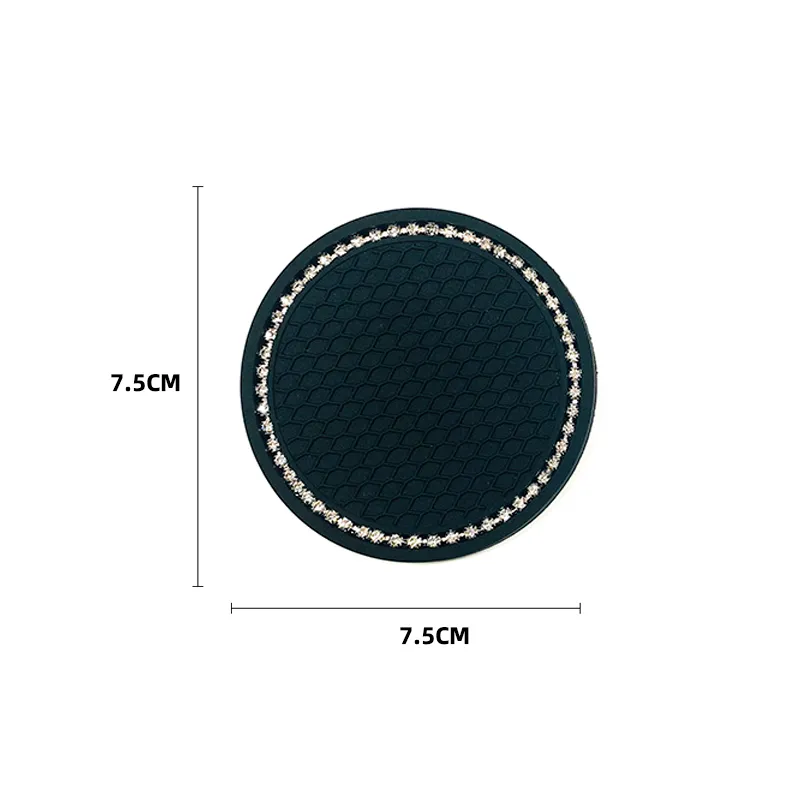2 Sottobicchieri Auto In Silicone Antiscivolo Neri | Accessori Interni Universali