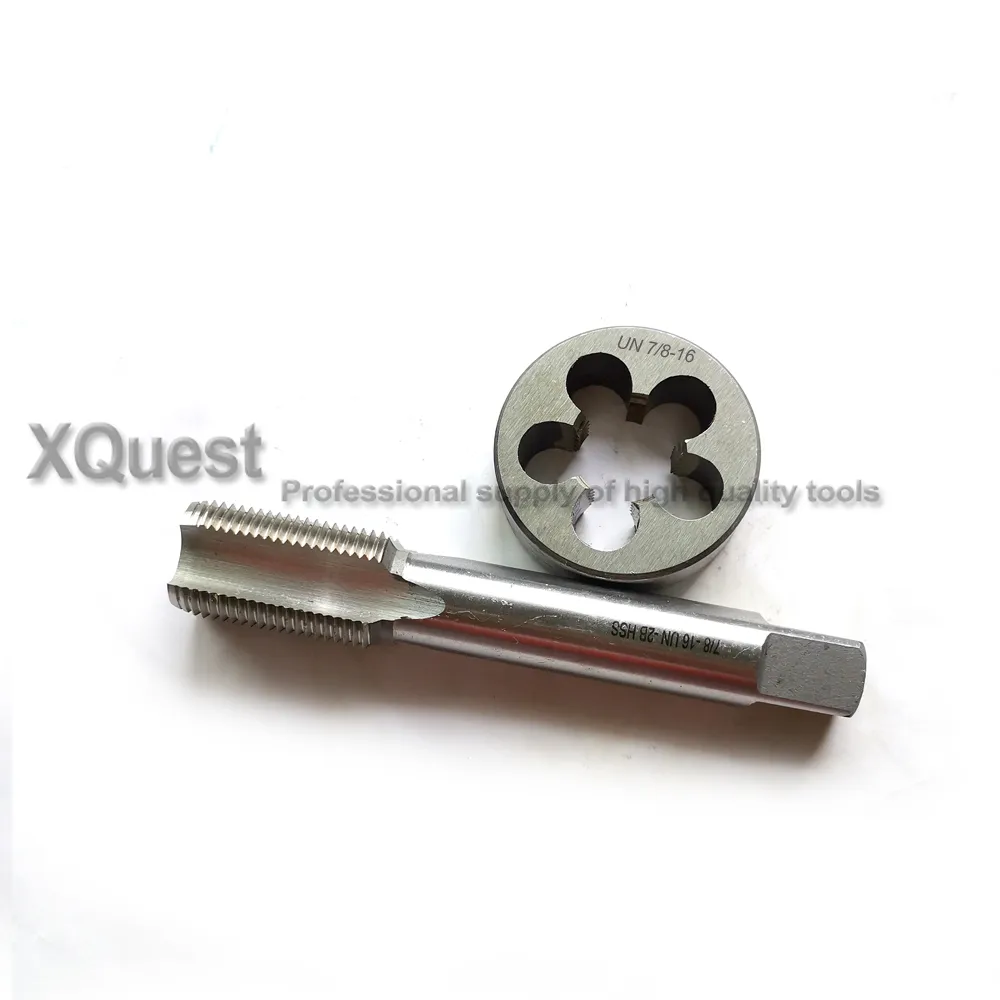 3/8"-24 UNF Tap And Die Set Right Hand, 3/8 X 24 UNF Machine Thread Tap And Round Die